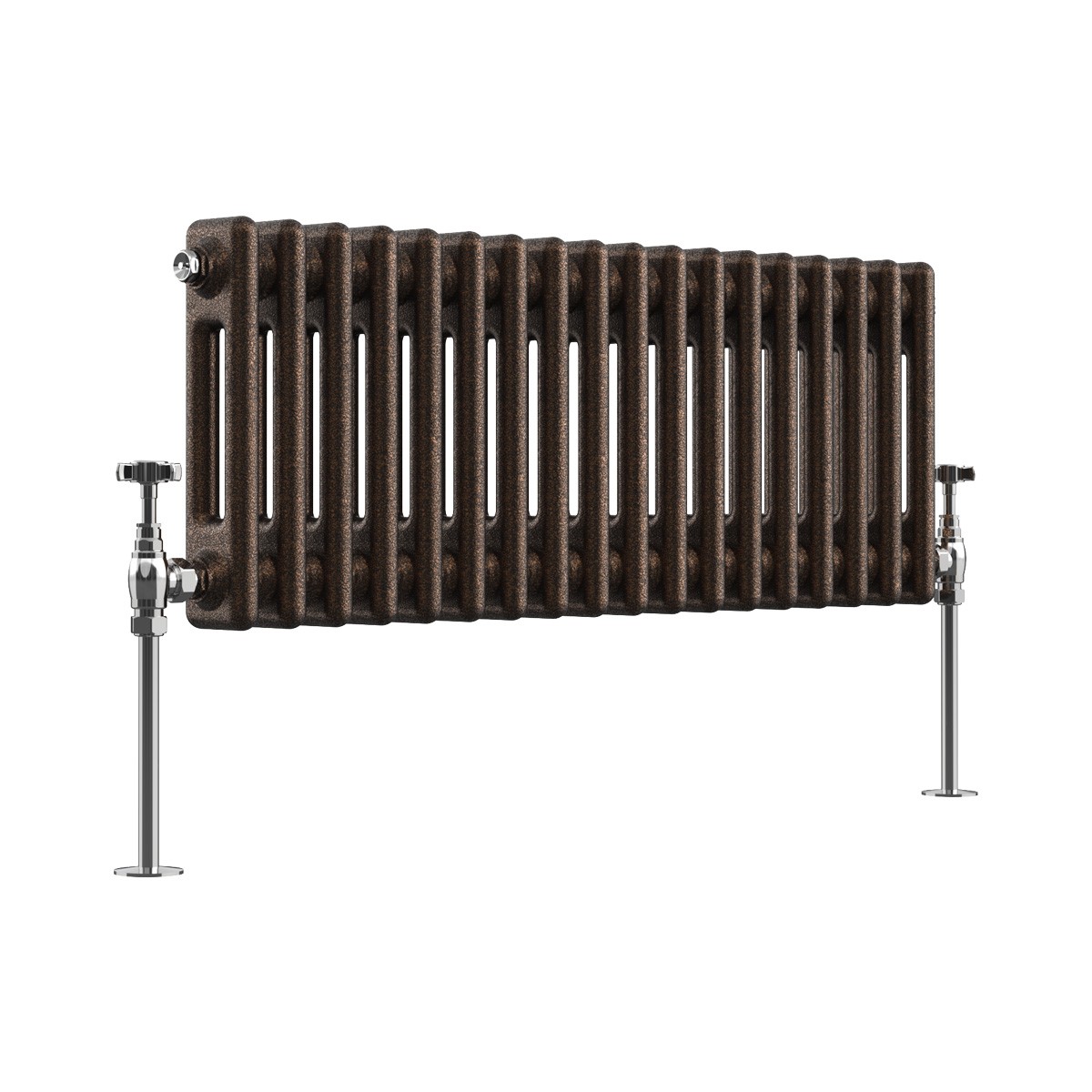 Bern 300 x 830mm Black Copper Double Column Horizontal Traditional Radiator