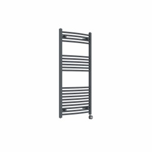 Fjord 1200 x 600mm Curved Anthracite Thermostatic Touch Control Electric Heated Towel Rail
