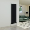 Karlstad 1800 x 546mm Black Single Flat Panel Vertical Designer Radiator