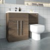 Calm Walnut Left Hand Combination Vanity Unit with RAK-Series 600 Toilet & Soft Close Seat & Concealed Cistern - 1100mm