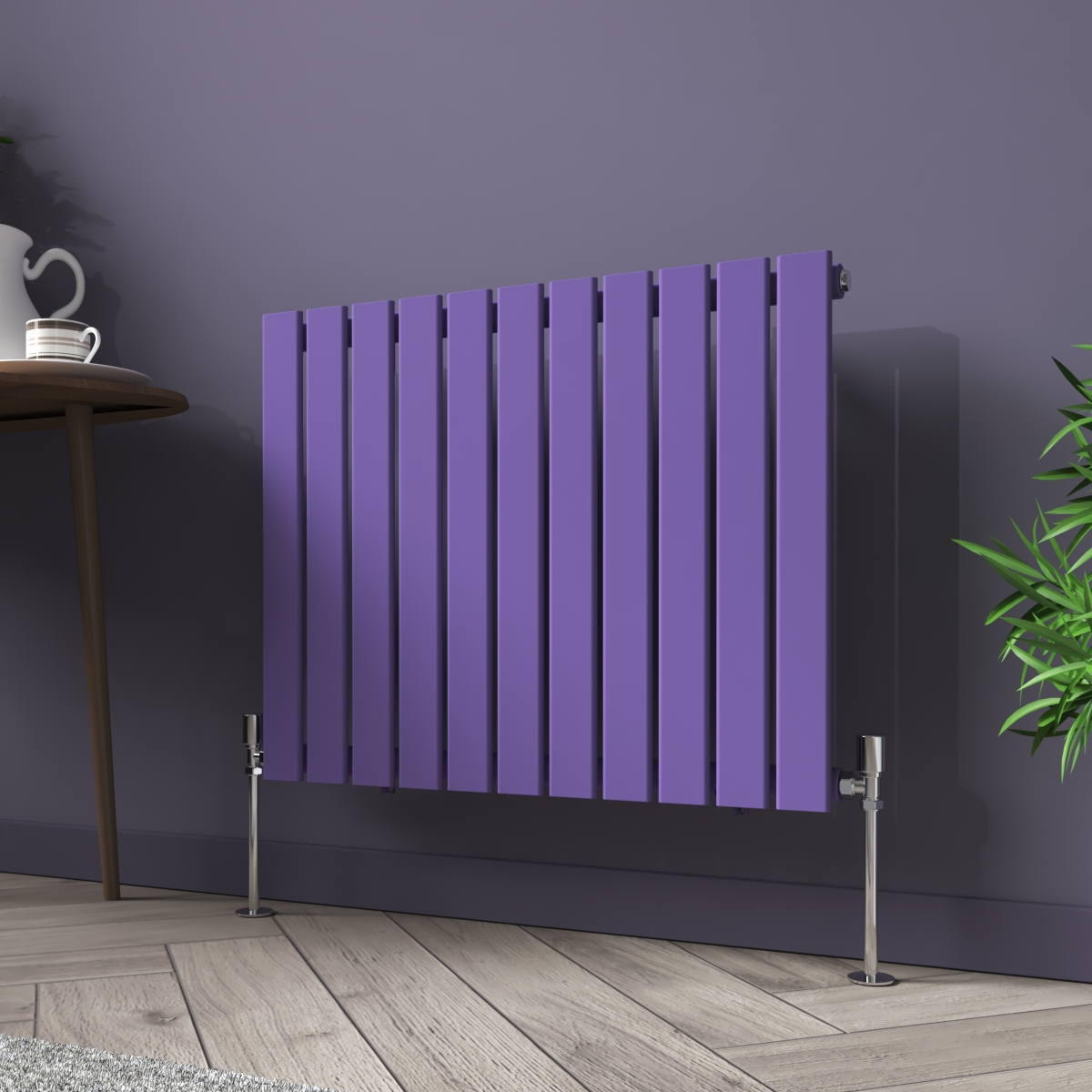 Karlstad 600 x 750mm Elegant Purple Single Horizontal Flat Panel Designer Radiator