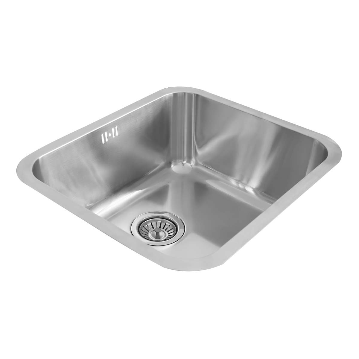 Details About Designer 500 X 450mm Single Bowl Stainless Steel Undermount Kitchen Sink Waste