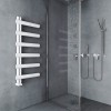 Carisa Moon L 1200 x 500mm White Designer Aluminium Towel Rail