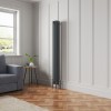 Bern 1800 x 200mm Anthracite Four Column Vertical Traditional Radiator
