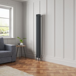 Bern 1800 x 200mm Anthracite Four Column Vertical Traditional Radiator