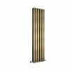 Lulea 1600 x 410mm Black Gold Double Flat Panel Vertical Designer Radiator