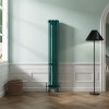 Bern 1800 x 290mm Traditional Blue Green Vertical Four Column Radiator