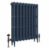 Classic  745 x 592mm  Farrow & Ball Hague Blue Triple Column Cast Iron Radiator - 9 Sections