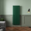 Norden 1600 x 591mm Moss Green Double Oval Column Vertical Designer Radiator