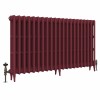 Classic  745 x 1336mm Farrow & Ball Eating Room Red Triple Column Cast Iron Radiator - 21 Sections