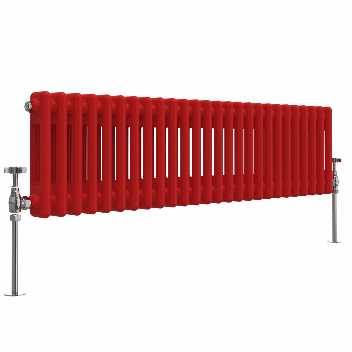 Bern 300 x 1190mm Traditional Signal Red Double Horizontal Column Radiator