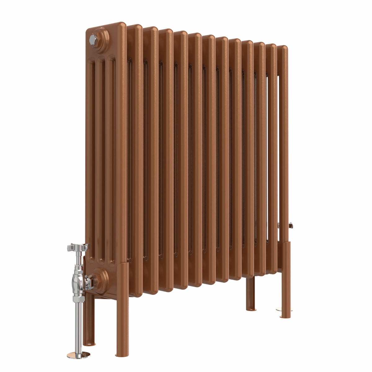 Bern 600 x 605mm Traditional Metallic Bronze Horizontal Four Column Radiator