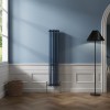Bern 1500 x 290mm Sapphire Blue Triple Column Vertical Traditional Radiator