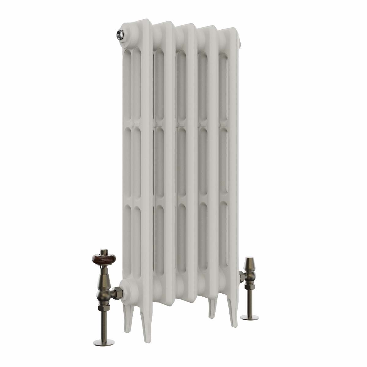 Classic  745 x 344mm  Porcelain White Triple Column Cast Iron Radiator - 5 Sections