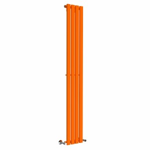 Lulea 1800 x 270mm Bright Orange Single Flat Panel Vertical Designer Radiator