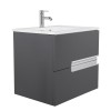 Cubic Bathroom 600 Vanity Unit, Basin & Mirror - Grey