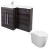 Calm Grey Left Hand Combination Vanity Unit Basin L Shape with Back to Wall Cordoba Toilet & Soft Close Seat & Concealed Cistern - 1100mm