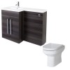 Calm Grey Left Hand Combination Vanity Unit Basin L Shape with Back to Wall Calgary Toilet & Soft Close Seat & Concealed Cistern - 1100mm
