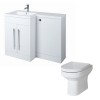 Calm White Left Hand Combination Vanity Unit Basin L Shape with Back to Wall Calgary Toilet & Soft Close Seat & Concealed Cistern - 1100mm