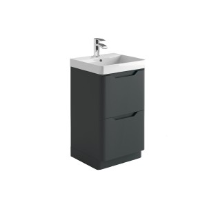 Acton 500mm Free Standing Vanity Unit & White Basin - Anthracite