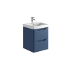 Acton 500mm Wall Hung Vanity Unit & White Basin - Blue