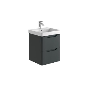 Acton Wall Hung Vanity Unit & Grey Basin - Choice of Colour and Size
