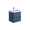 Acton 600mm Wall Hung Vanity Unit & White Basin - Blue