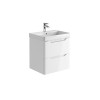 Acton 600mm Wall Hung Vanity Unit & White Basin - White