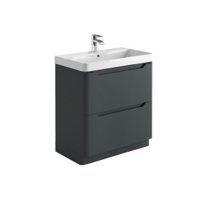 Acton 800mm Free Standing Vanity Unit & White Basin - Anthracite
