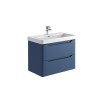 Acton 800mm Wall Hung Vanity Unit & White Basin - Blue