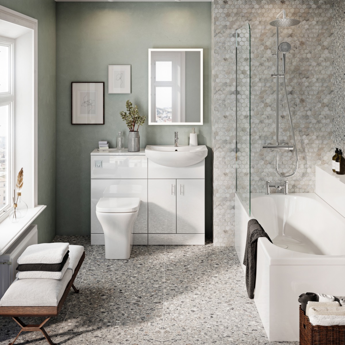 Sava - 500 x 700mm LED Mirror with Demister & Shaver Socket