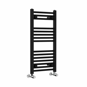 Bergen 800 x 400mm Straight Black Heated Towel Rail