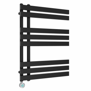 Koli 800 x 600mm Black Thermostatic Touch Control Electric Heated Towel Rail