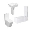 Cordoba Square Modern Bathroom Suite with P-Shape Shower Bath - Right Hand - 1500mm