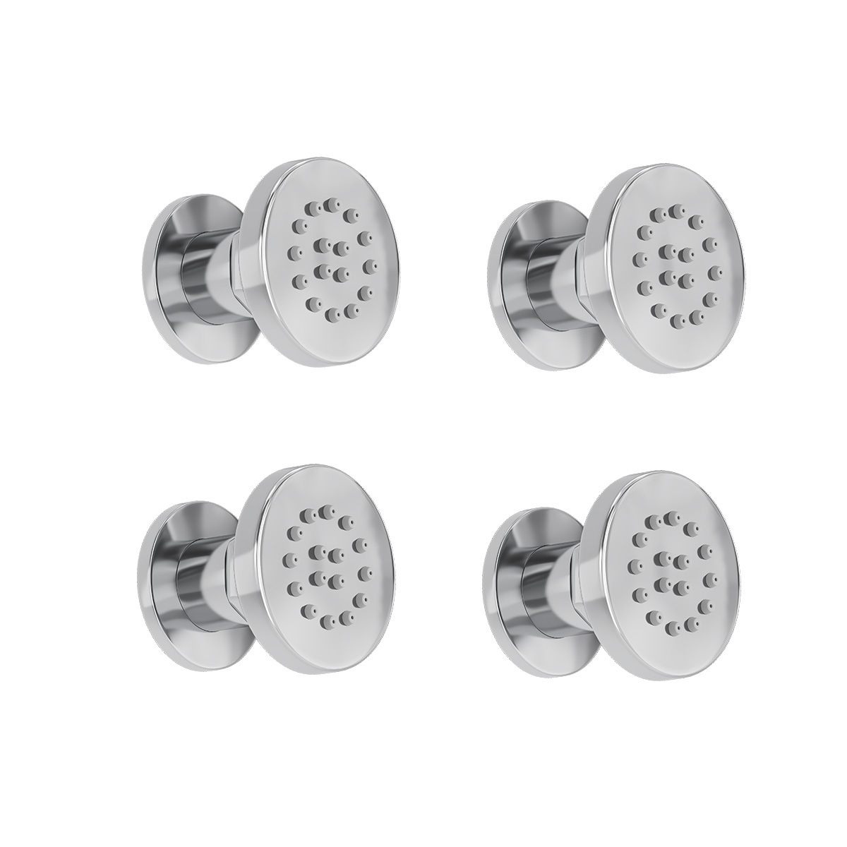 Modern 50mm Round Body Jet x 4 - Chrome