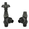 15mm Westminster Pewter Thermostatic Angled Radiator Valves