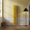 Bern 1800 x 380mm Zinc Yellow Triple Column Vertical Traditional Radiator