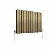 Karlstad 600 x 886mm Black Gold Double Flat Panel Horizontal Designer Radiator