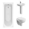 Splash Bathroom Suite with Wall Hung Toilet and Essential Single Ended Bath - 1700 x 700mm