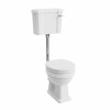 Wellington Traditional Low Level Toilet with Flush Pipe Kit and White Soft Close Seat