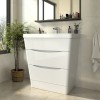 Avon Gloss White Floor Standing Basin Drawer Vanity Unit - 800mm