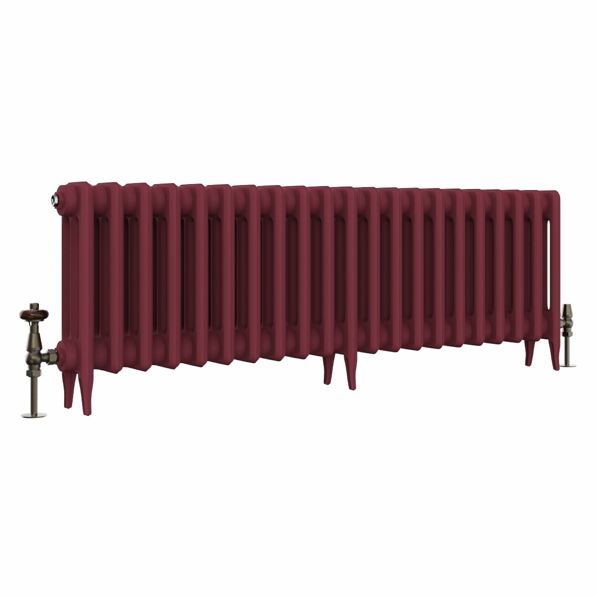 Classic  450 x 1336mm Farrow & Ball Eating Room Red Triple Column Cast Iron Radiator - 21 Sections