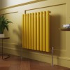 Norden 600 x 591mm Zinc Yellow Single Horizontal Oval Column Designer Radiator