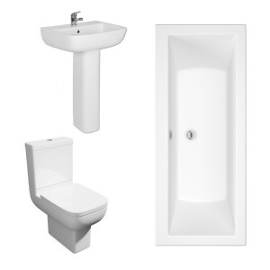 Feel 600 Modern Bathroom Suite with Double Ended Bath - 1700 x 700mm