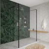 Wasdale 1400mm Black Walk Through Wet Room Screen with 300mm Hinged Return Screens