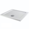 Essentials Anti-Slip 1000 x 1000mm Square Stone Shower Tray White