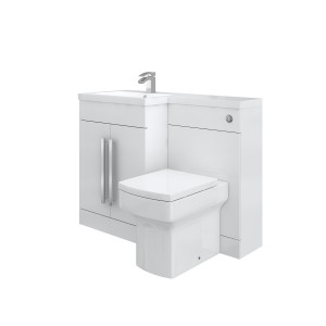 Calm White Left Hand Combination Vanity Unit Set with Toilet