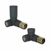 Modern Round Manual Corner Radiator Valves - Anthracite