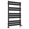 Juva 1000 x 600mm Dual Fuel Satin Black Flat Panel Thermostatic Touch Control Electric Heated Towel Rail