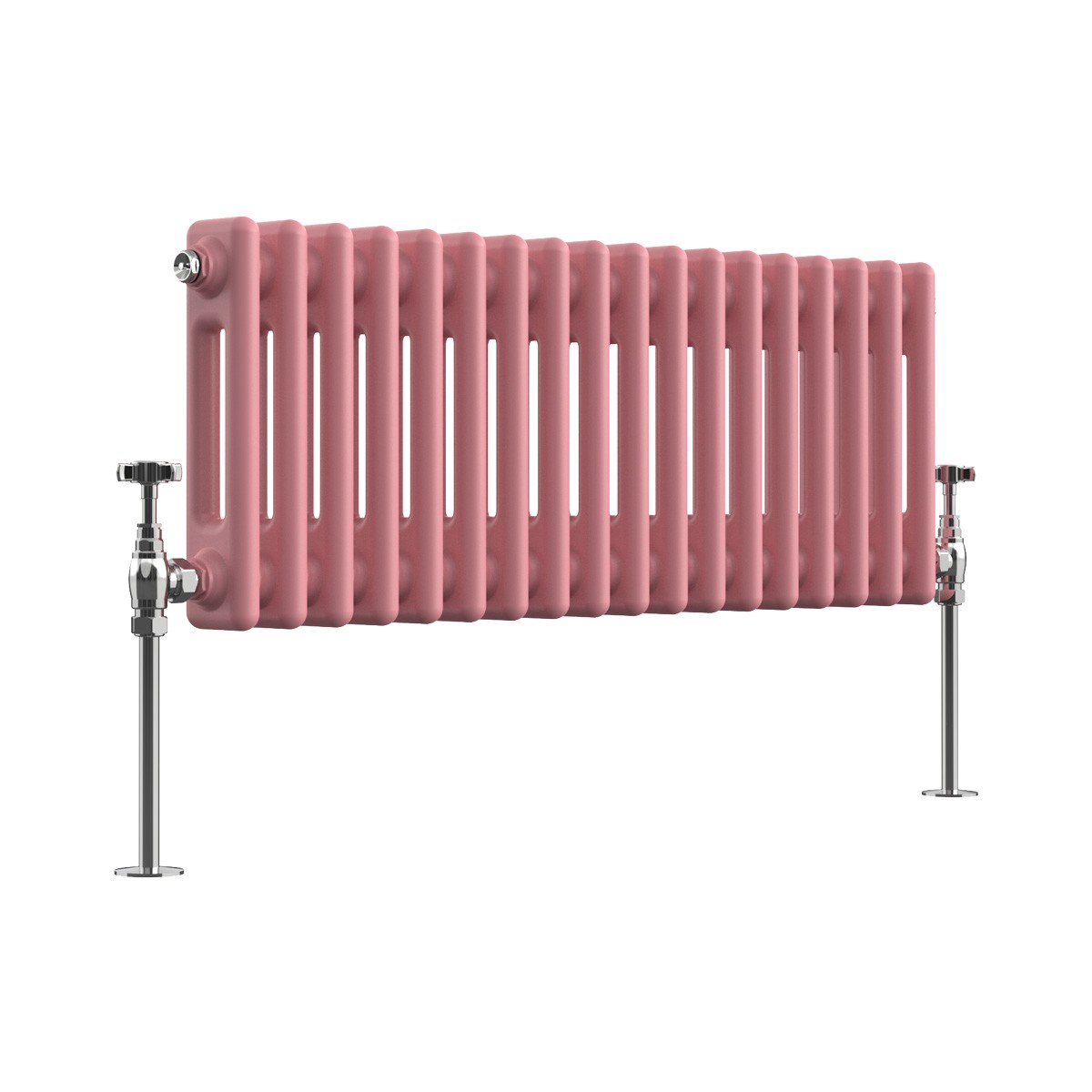 Bern 300 x 830mm Rose Pink Double Column Horizontal Traditional Radiator
